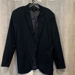 H&M Navy Blue Coat with Button Accents